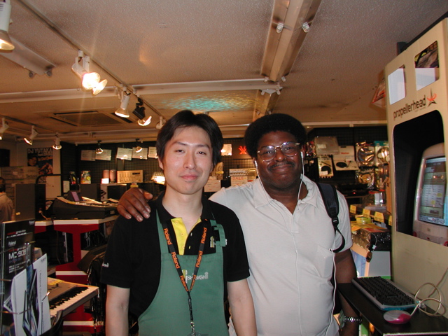 DOC'S FRIEND ASAKE HEAD CLERK AT ISHIBASHI MUSIC HE ALWAYS SHOW'S US LATEST GEAR